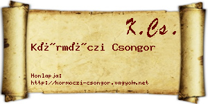 Körmöczi Csongor névjegykártya